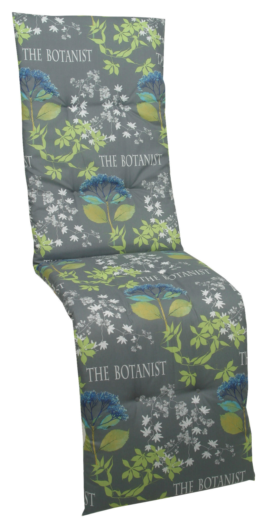 RELAXSESSELAUFLAGE Floral - Blau/Grau, Design, Textil (45/5/168cm)