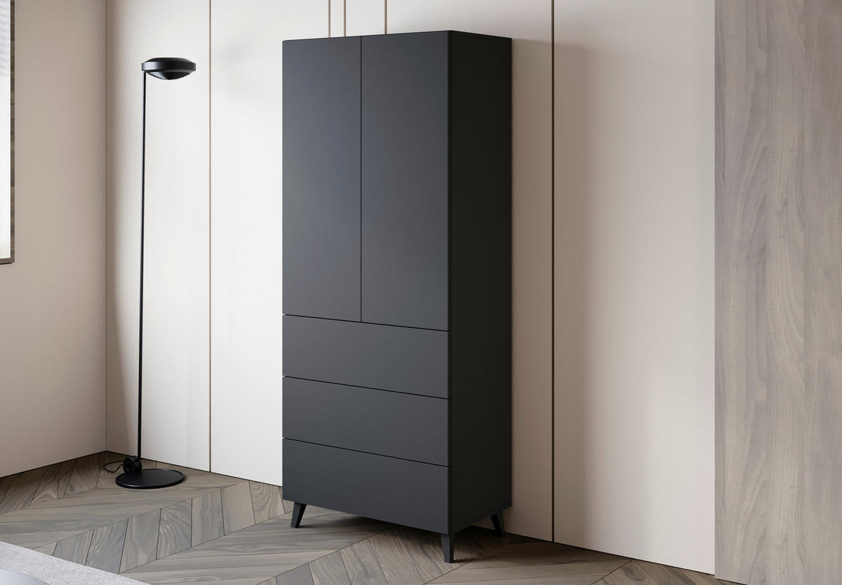 HIGHBOARD  70/170/39 cm 3 Schublade(n)  - Schwarz, Design, Holzwerkstoff/Kunststoff (70/170/39cm) - P & B