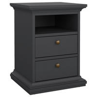 NOČNÝ STOLÍK, sivá, 43,6/58,8/40 cm - sivá/mosadzná, Modern, kov/kompozitné drevo (43,6/58,8/40cm) - MID.YOU