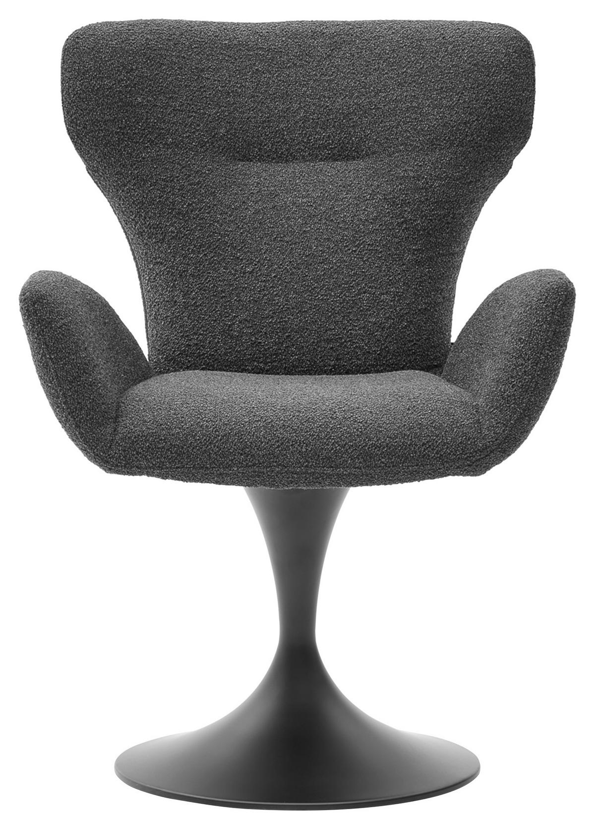 ARMLEHNSTUHL  in Bouclé  - Schwarz, Design, Textil/Metall (65/93/68cm) - Musterring