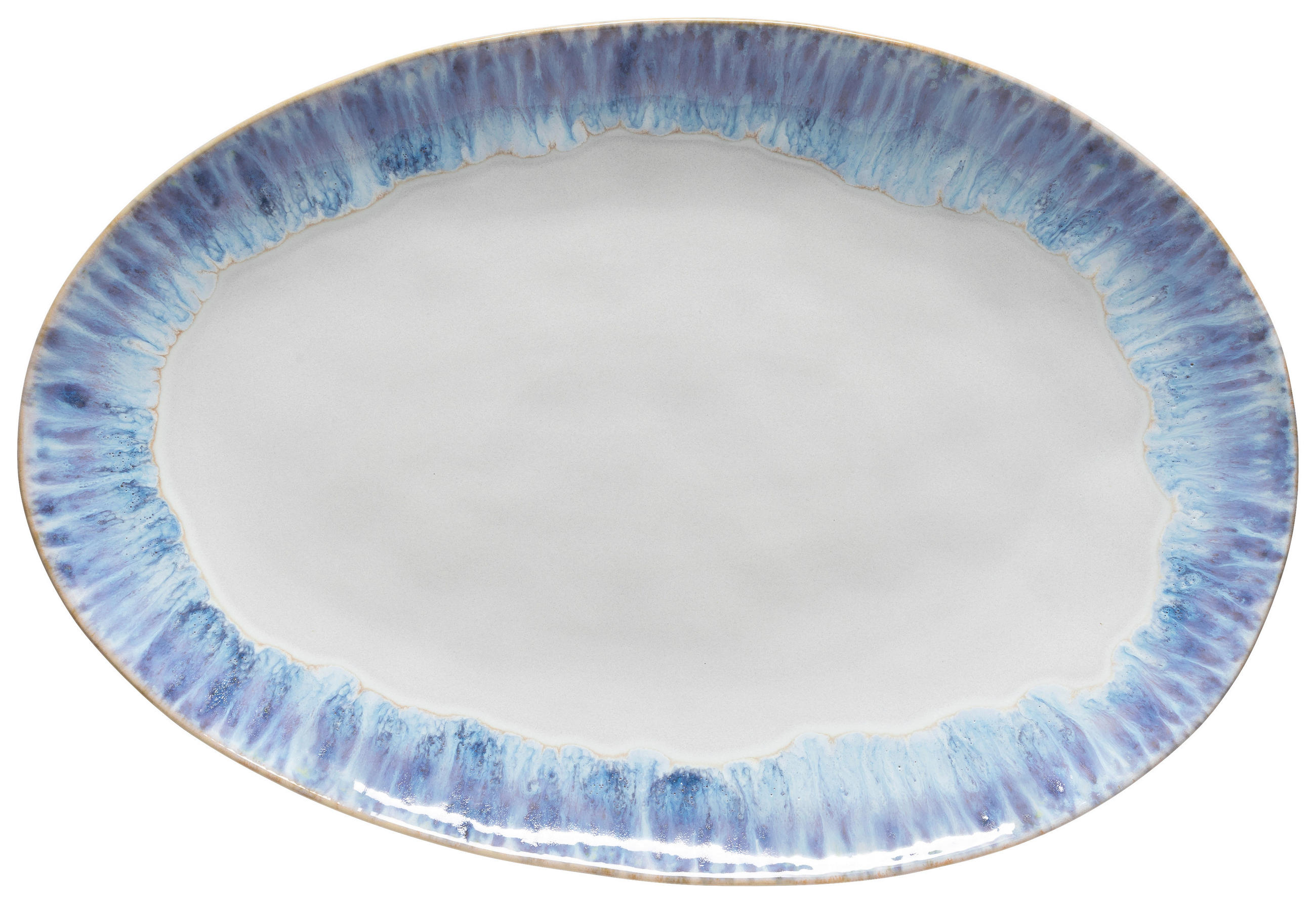 SERVIERPLATTE BRISA 41/28 cm  - Weiß/Hellblau, Basics, Keramik (41/28cm) - Costa Nova