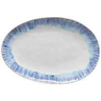 SERVIERPLATTE BRISA 41/28 cm  - Weiß/Hellblau, Basics, Keramik (41/28cm) - Costa Nova