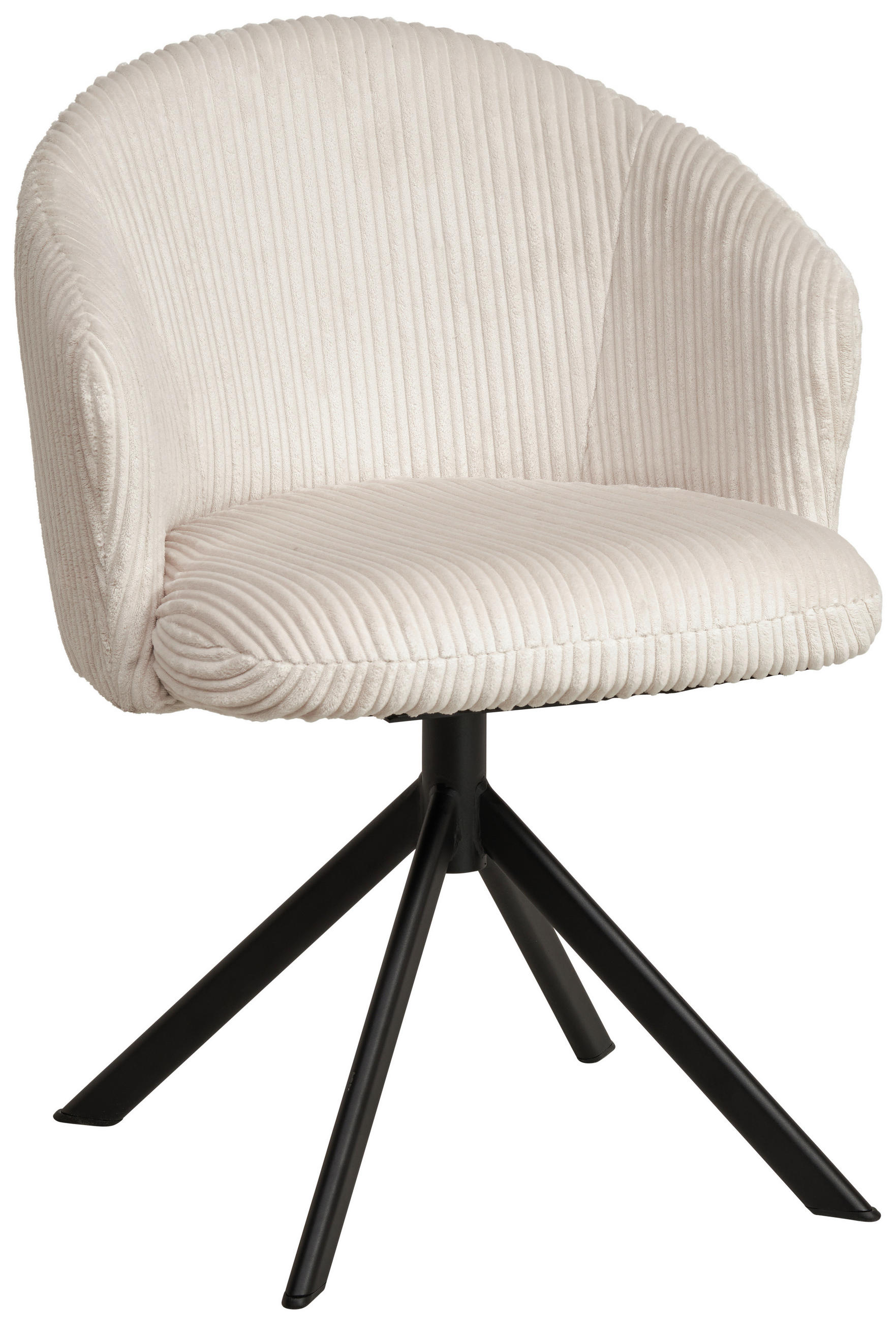 ARMLEHNSTUHL  in Schmiedeeisen Feincord  - Beige/Schwarz, KONVENTIONELL, Textil/Metall (59/58/64cm) - Stylife