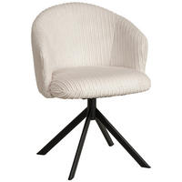 ARMLEHNSTUHL  in Schmiedeeisen Feincord  - Beige/Schwarz, KONVENTIONELL, Textil/Metall (59/58/64cm) - Stylife