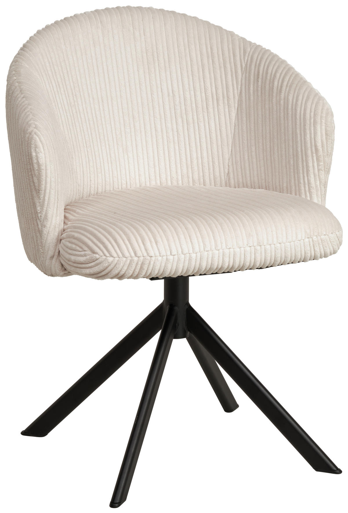 ARMLEHNSTUHL  in Schmiedeeisen Feincord  - Beige/Schwarz, KONVENTIONELL, Textil/Metall (59/58/64cm) - Stylife