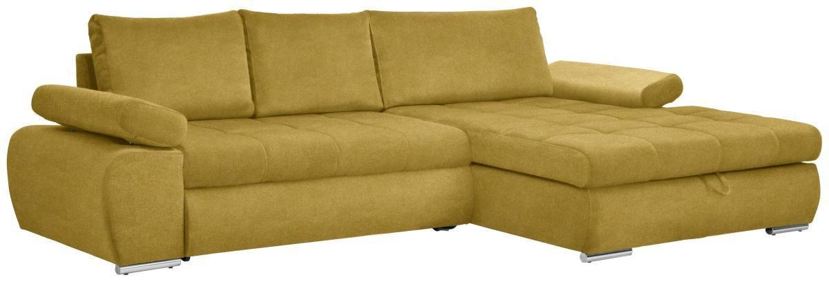 SAROKKANAPÉ textil sárga  - krómszínű/sárga, Design, műanyag/textil (294/173cm) - Carryhome
