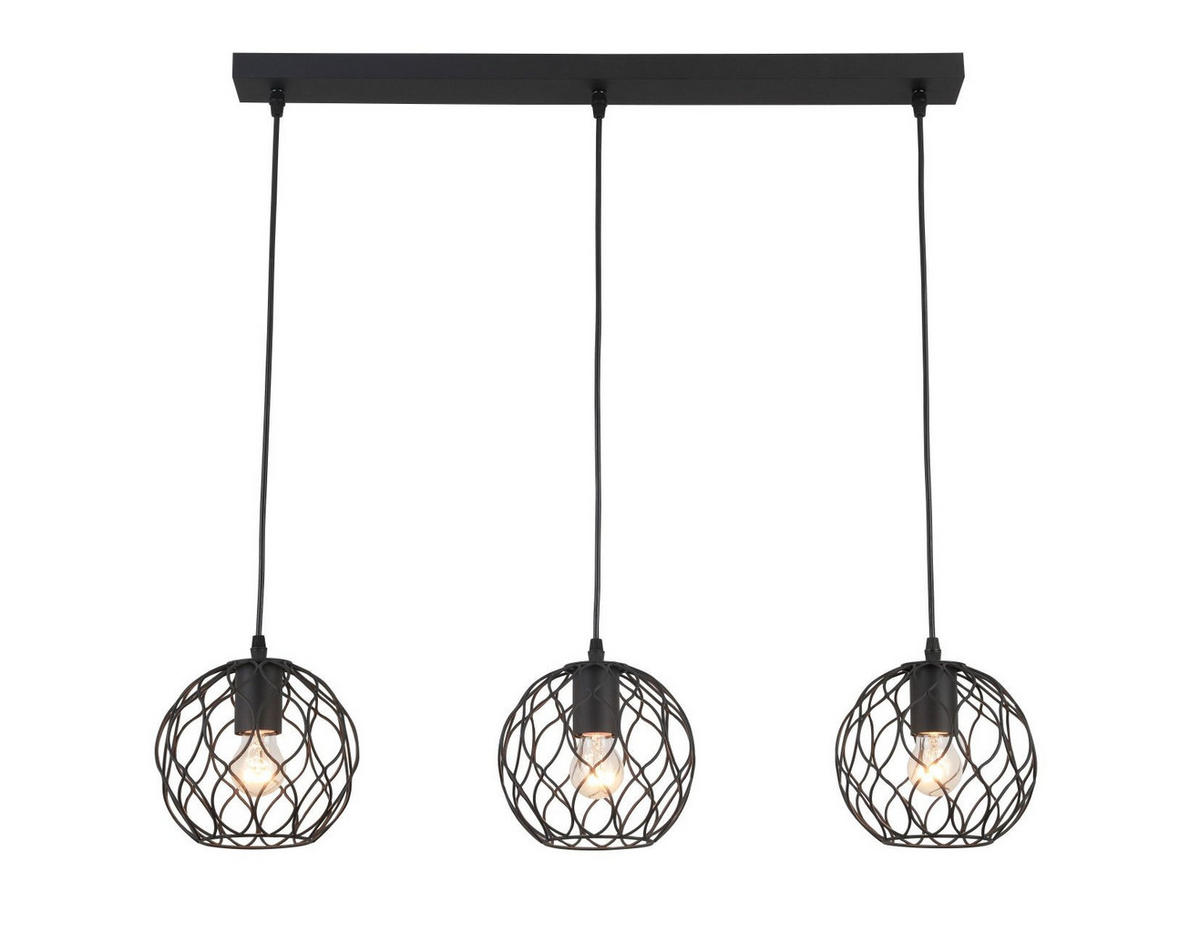 HÄNGELEUCHTE 80/18/120 cm  - Schwarz, Trend, Metall (80/18/120cm) - Marama