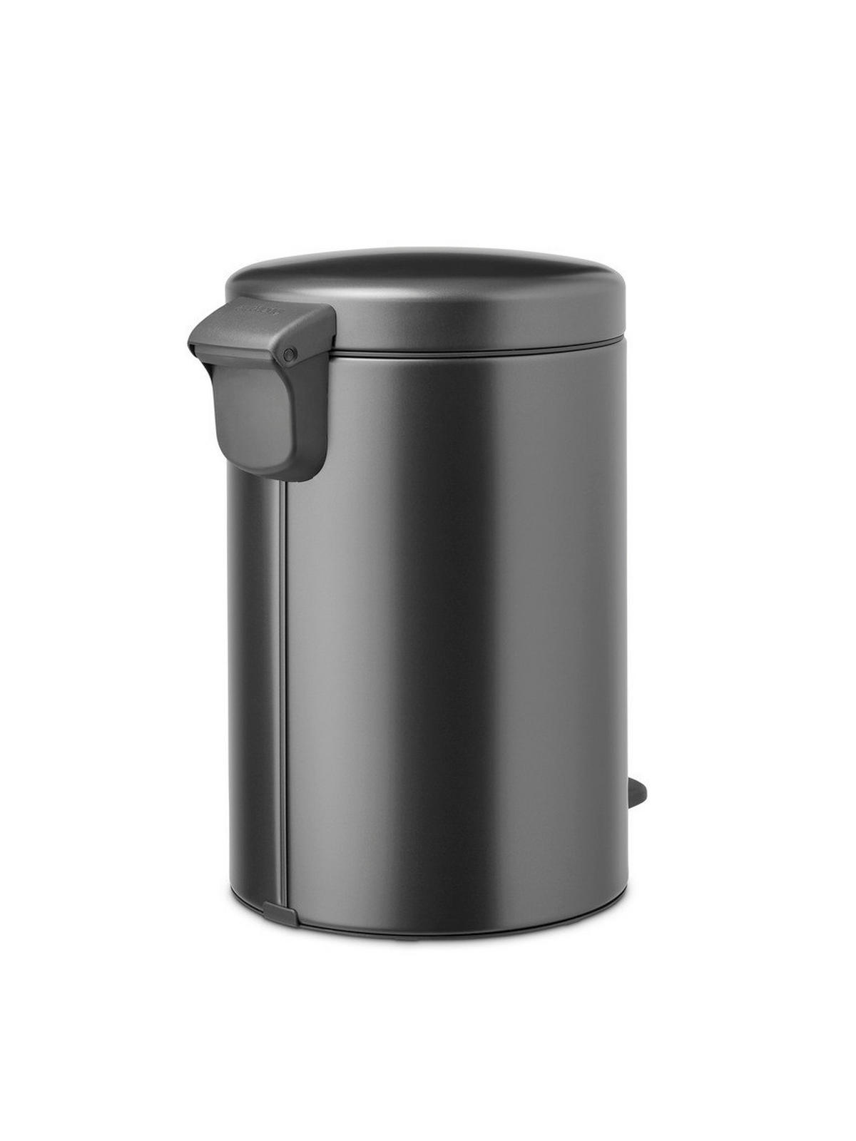 KOŠ S NOŽNOM PAPUČICOM  12 l  New Icon  - tamno siva/antracit, Basics, metal/plastika (25.1/41.1/33.8cm) - Brabantia