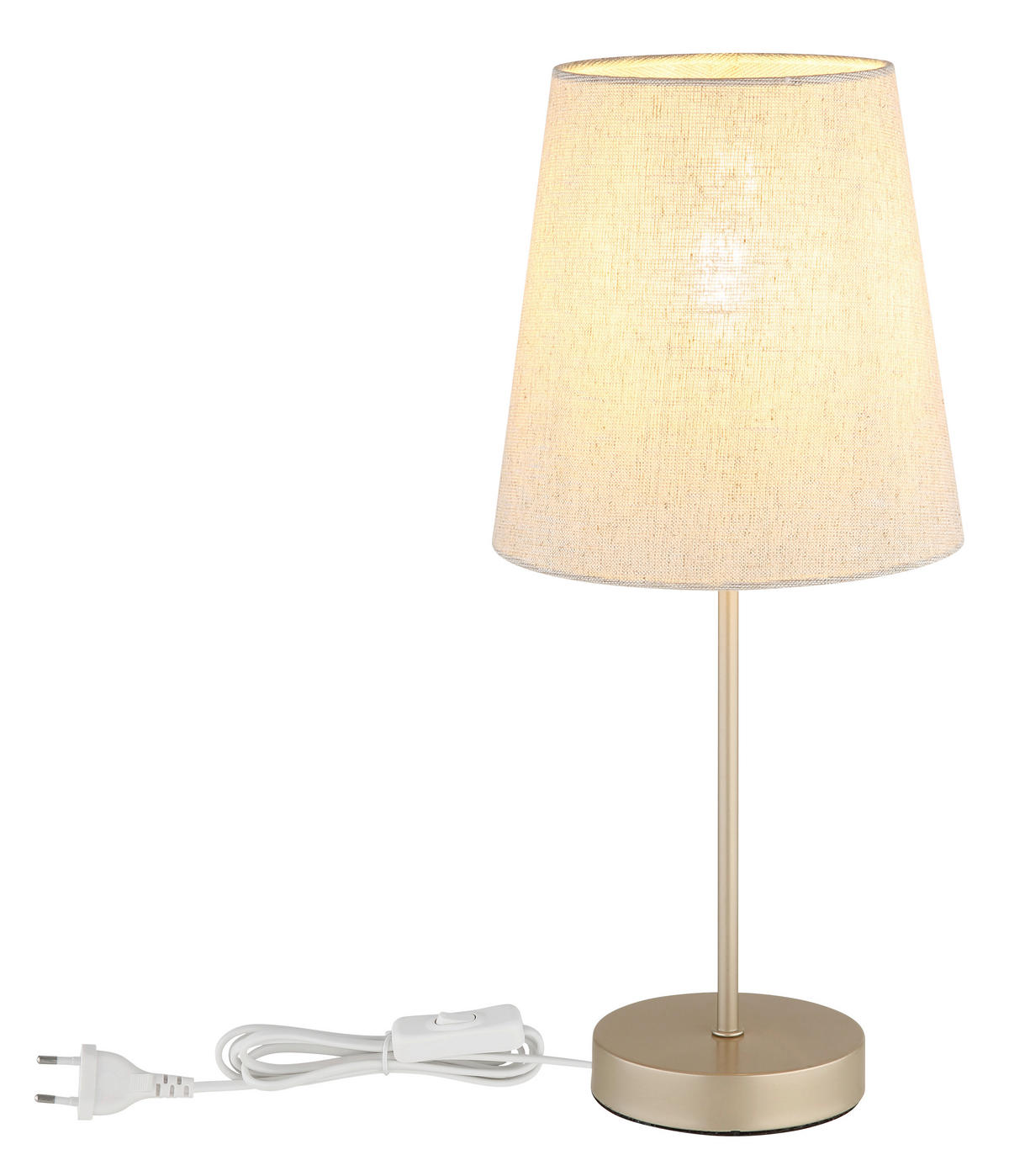 TISCHLEUCHTE Joris 20/45 cm  - Champagner/Beige, Design, Kunststoff/Textil (20/45cm) - Globo