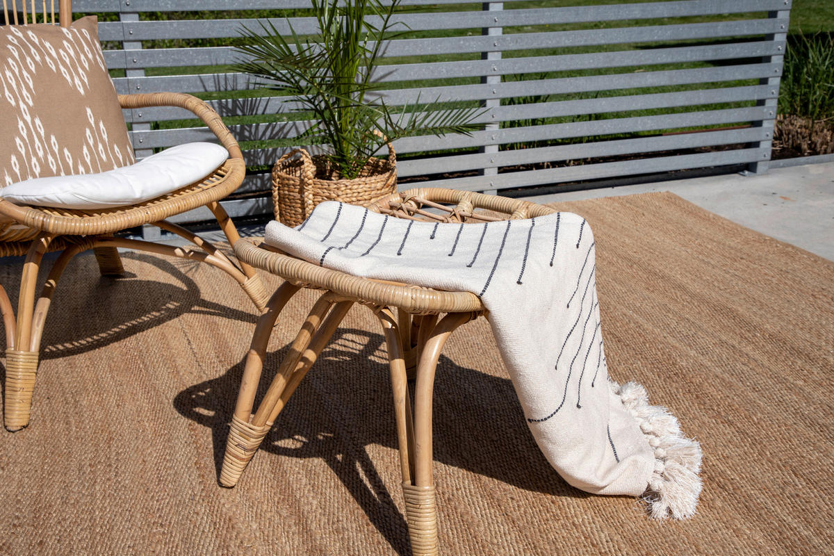 LOUNGESESSEL in Holz Braun, Weiß  - Braun/Weiß, KONVENTIONELL, Holz (66/95/131cm) - Gardenson