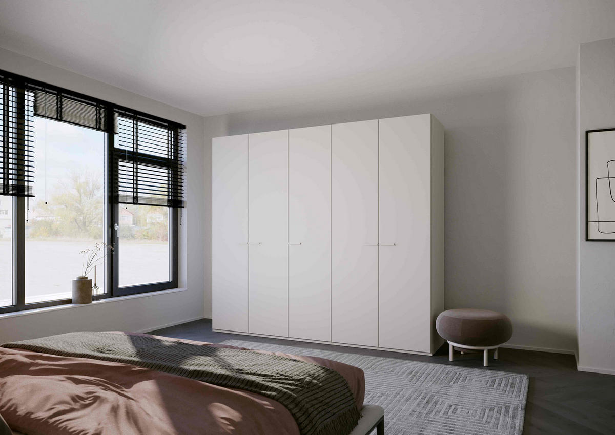 DREHTÜRENSCHRANK in Hellgrau  - Hellgrau, Trend, Glas/Holzwerkstoff (251/235/60cm) - Novel