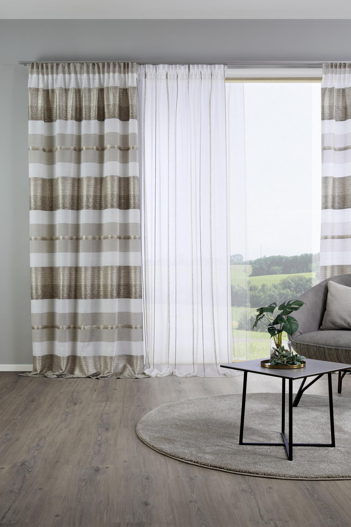 DEKOSTOFF per lfm halbtransparent  - Sandfarben, Basics, Textil (150cm) - Esposa