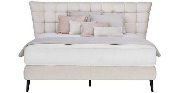 BOXSPRINGBETT 160/200 cm in Beige - Beige/Schwarz, Design, Holz/Holzwerkstoff (160/200cm) - Esposa