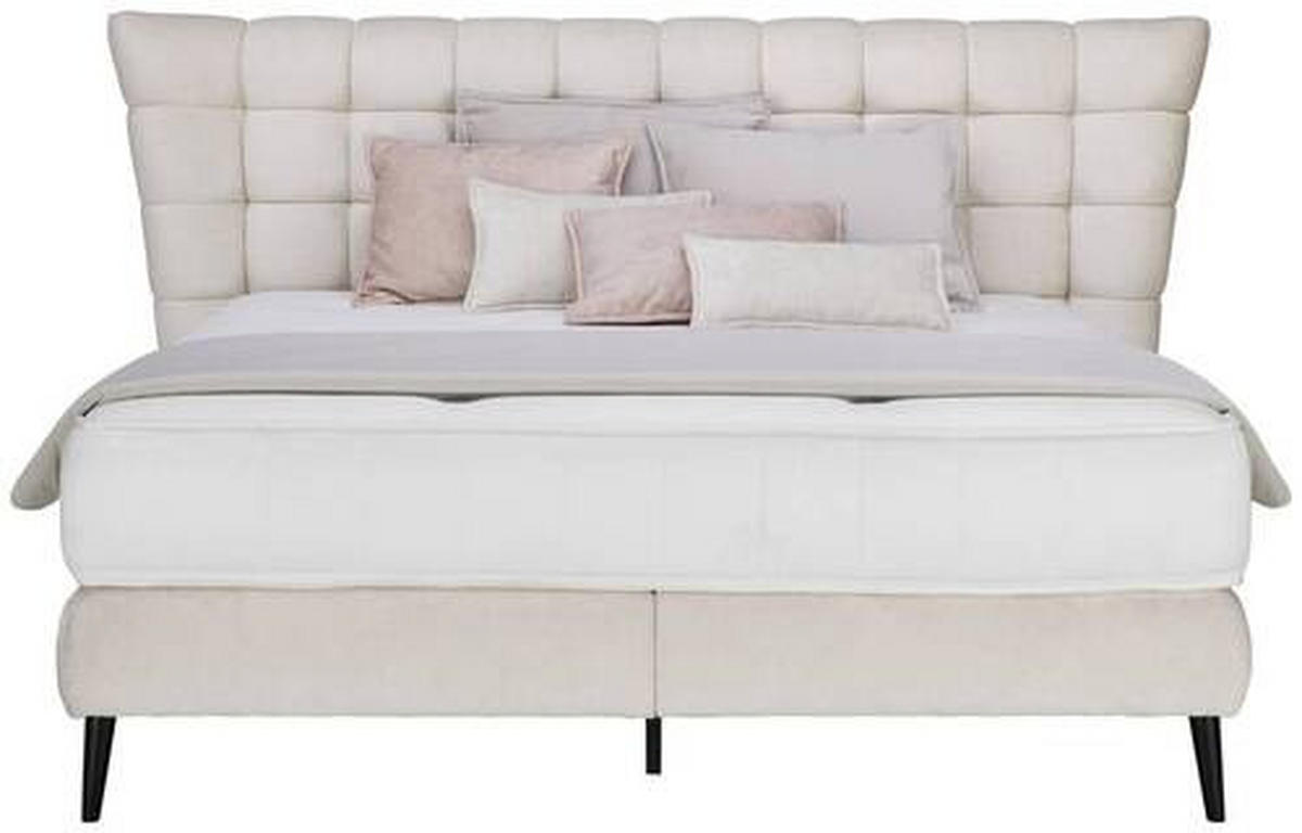 BOXSPRINGBETT 160/200 cm  in Beige  - Beige/Schwarz, Design, Holz/Holzwerkstoff (160/200cm) - Esposa