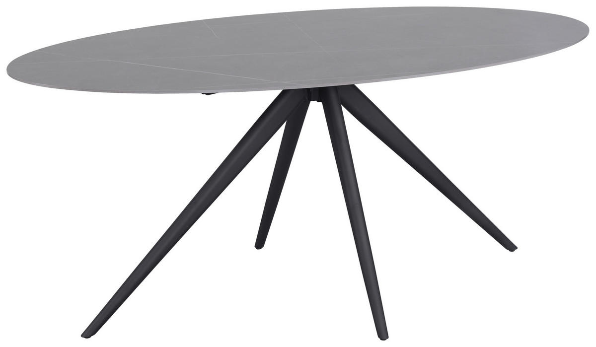 ESSTISCH in Metall, Keramik 180/89/76 cm  - Schwarz/Grau, Design, Keramik/Metall (180/89/76cm) - Novel