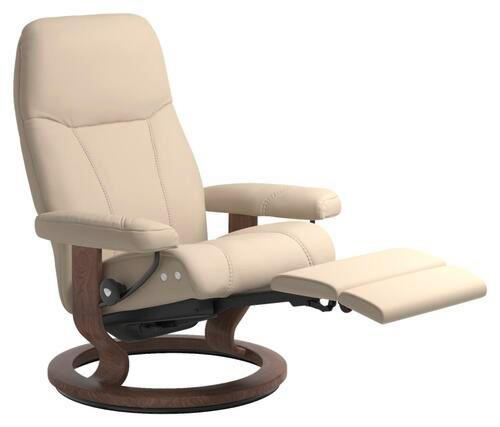 RELAXSESSEL in Leder Creme  - Walnussfarben/Creme, Natur, Leder/Holz (85/100/77cm) - Stressless