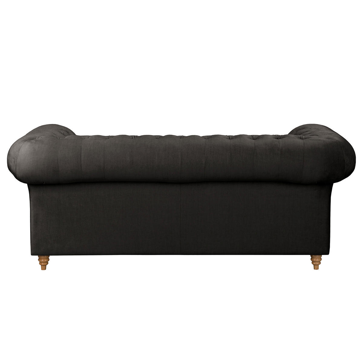 2-SITZER-SOFA Laura in Mikrofaser Anthrazit  - Anthrazit/Braun, Design, Holz/Textil (190/75/91cm) - P & B
