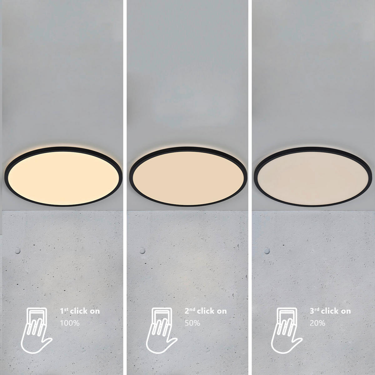 LED-DECKENLEUCHTE 60/3,2 cm   - Schwarz, KONVENTIONELL, Kunststoff (60/3,2cm) - Nordlux