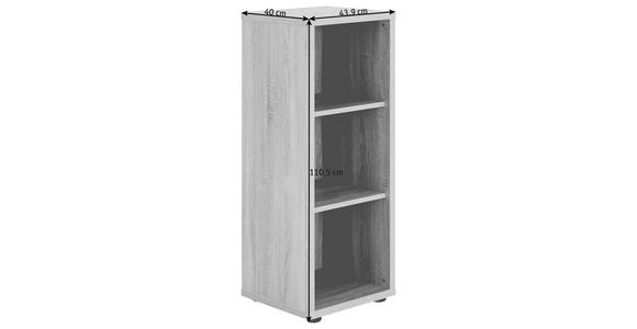 AKTENREGAL - Schwarz/Sonoma Eiche, KONVENTIONELL, Holzwerkstoff/Kunststoff (43,9/110,5/40cm) - Voleo