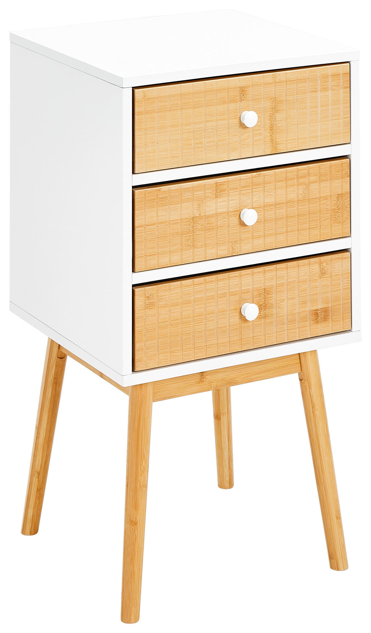 NACHTSCHRANK 40/76/40 cm Kiefer massiv  - Weiß/Naturfarben, Design, Naturmaterialien/Holz (40/76/40cm) - Xora