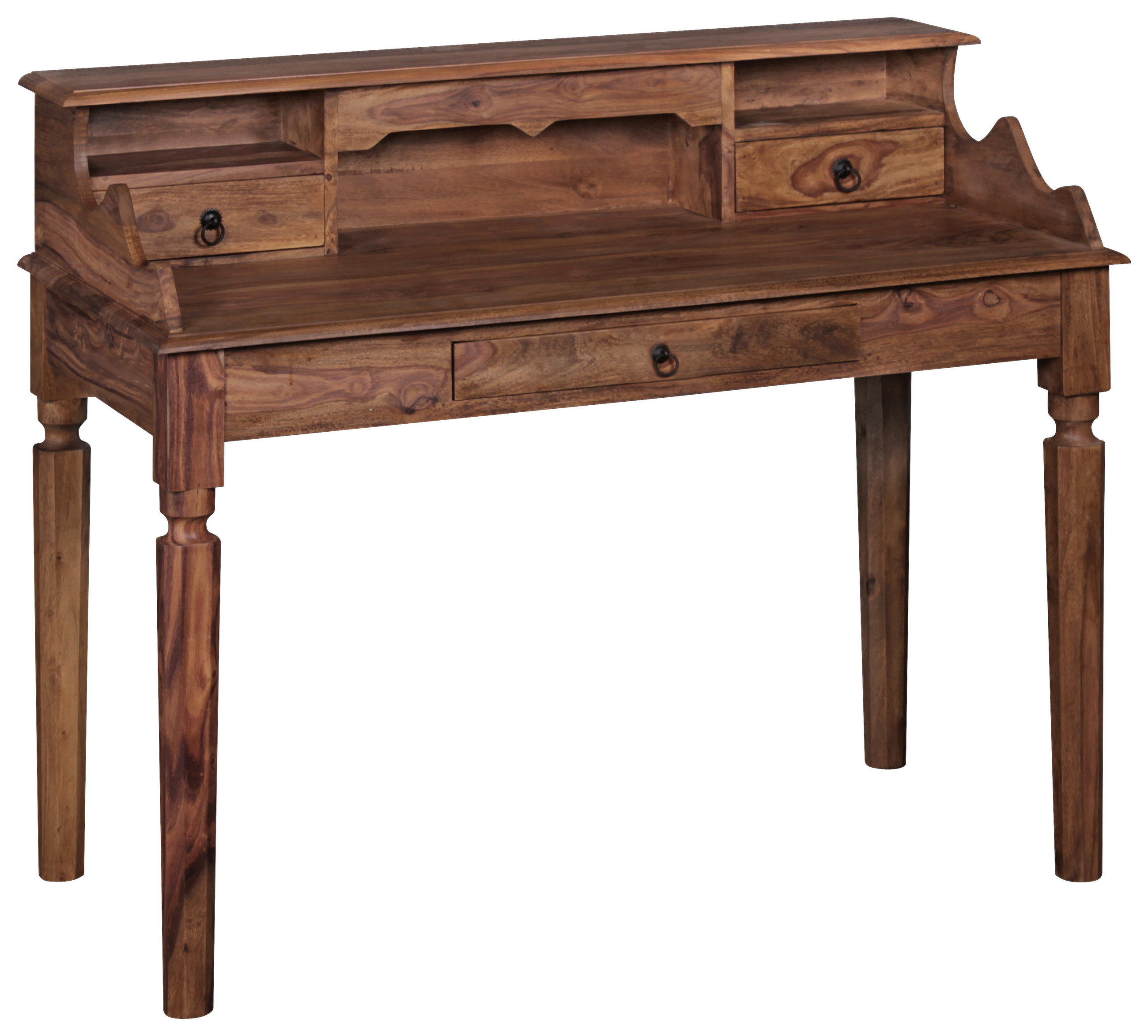 SCHREIBTISCH 115/60/100 cm  in Sheeshamfarben  - Sheeshamfarben/Schwarz, Design, Holz/Metall (115/60/100cm) - MID.YOU