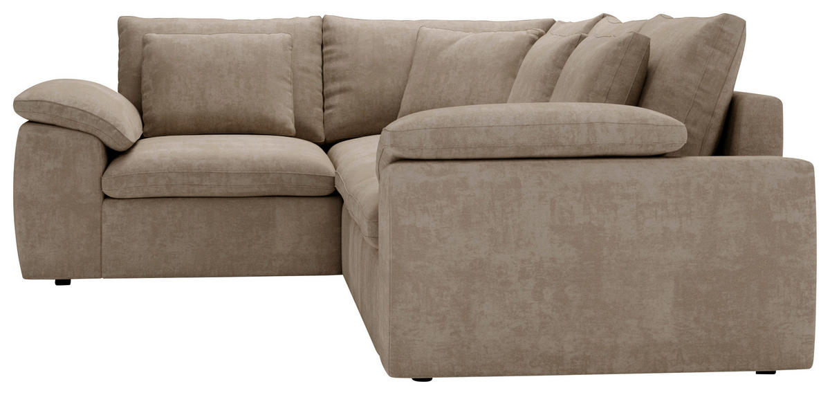 ECKSOFA Chenille Beige  - Beige/Schwarz, Design, Kunststoff/Textil (216/289cm) - Livetastic