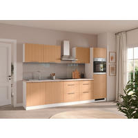 KÜCHENLEERBLOCK 300 cm   in Weiß, Eichefarben  - Eichefarben/Creme, LIFESTYLE, Holzwerkstoff/Metall (300cm) - Held