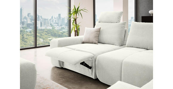 ECKSOFA in Velours Creme 326/236 cm - Creme/Schwarz, Design, Kunststoff/Textil (326/236cm) - Xora