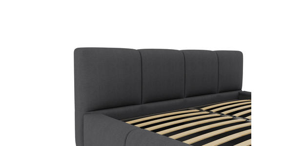 POLSTERBETT 140/200 cm,  in Anthrazit, Lattenrost, Bettkasten,  - Anthrazit/Schwarz, Design, Holz/Textil (140/200cm) - Xora