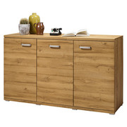 SIDEBOARD foliert Eichefarben - Eichefarben/Alufarben, Design, Holzwerkstoff/Kunststoff (150/88,4/43,6cm) - SetOne by Musterring