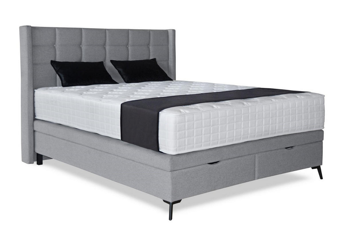 BOX KREVET    180/200 cm  - siva/crna, Moderno, drvni materijal/drvo (180/200cm) - Hom`in