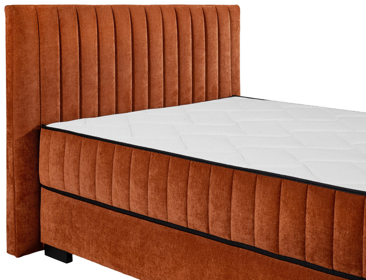 BOXBETT 140/200 cm  in Cognac  - Cognac/Schwarz, Modern, Holzwerkstoff/Kunststoff (140/200cm) - MID.YOU
