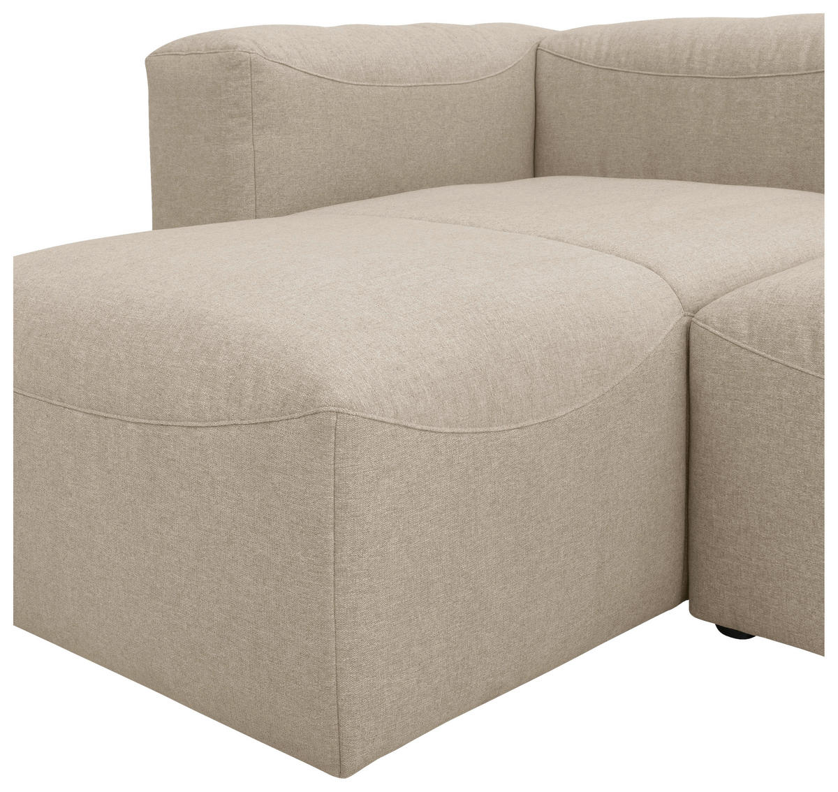 ECKSOFA in Flachgewebe Creme  160/250 cm  - Creme, Design, Kunststoff/Textil (160/250cm) - Max Winzer