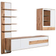 WOHNWAND  in Weiß, Eichefarben  297/206/48 cm  - Eichefarben/Weiß, Design, Glas/Holz (297/206/48cm) - Valnatura