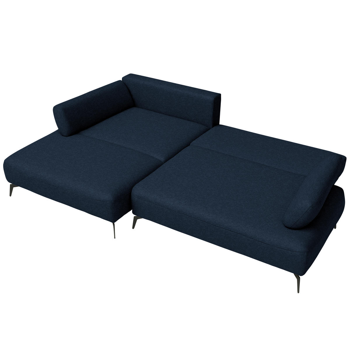 ECKSOFA Struktur Dunkelblau  - Schwarz/Dunkelblau, Design, Textil/Metall (186/284cm) - Lomoco