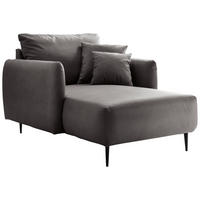 XXL-SESSEL Lederlook Anthrazit    - Anthrazit/Schwarz, Design, Textil/Metall (112/95/158cm) - Livetastic