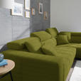 ECKSOFA in Mikrofaser Hellgrün  - Chromfarben/Hellgrün, Design, Textil/Metall (301/207cm) - Xora