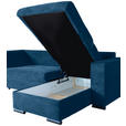 ECKSOFA  in Cord Blau  - Blau/Schwarz, KONVENTIONELL, Textil/Metall (258/168cm) - Carryhome