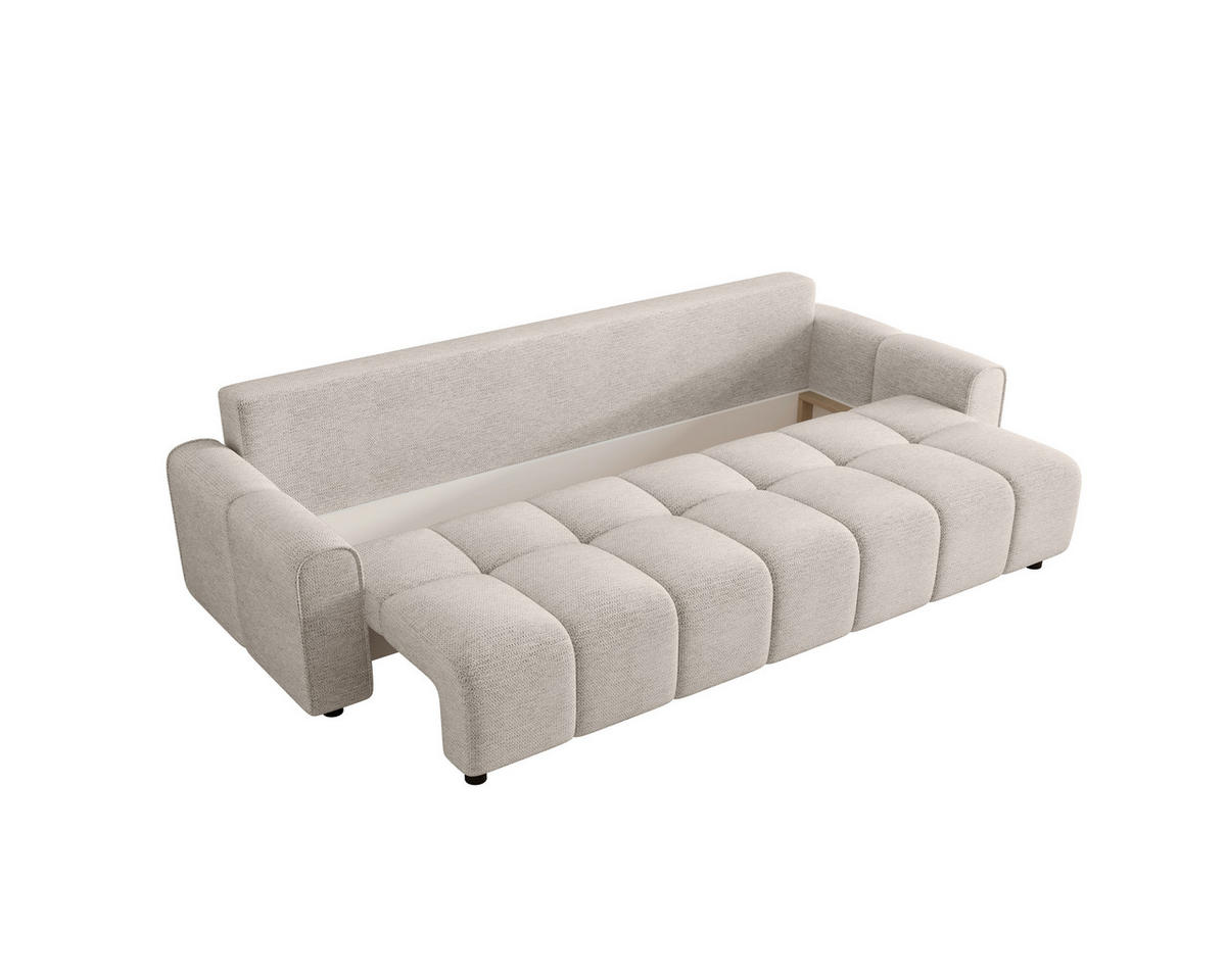 SCHLAFSOFA OLIVIER in Struktur Beige  - Beige/Schwarz, MODERN, Kunststoff/Textil (236/90/100cm) - MID.YOU