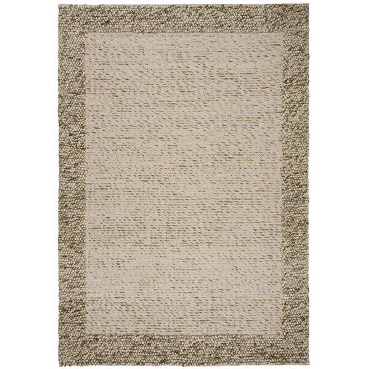 HANDWEBTEPPICH 80/150 cm BOBBLE WOOL BORDER Grün  - Grün, Trend, Textil (80/150cm)