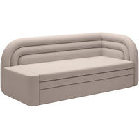 RÉCAMIERE Samt Beige  - Beige/Schwarz, Design, Kunststoff/Textil (223/80/86cm) - P & B