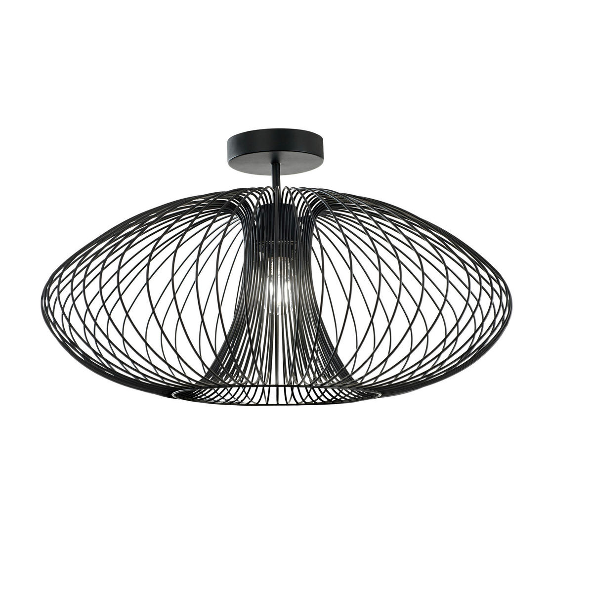 DECKENLEUCHTE Fassa 60/35 cm   - Schwarz, Basics, Metall (60/35cm)