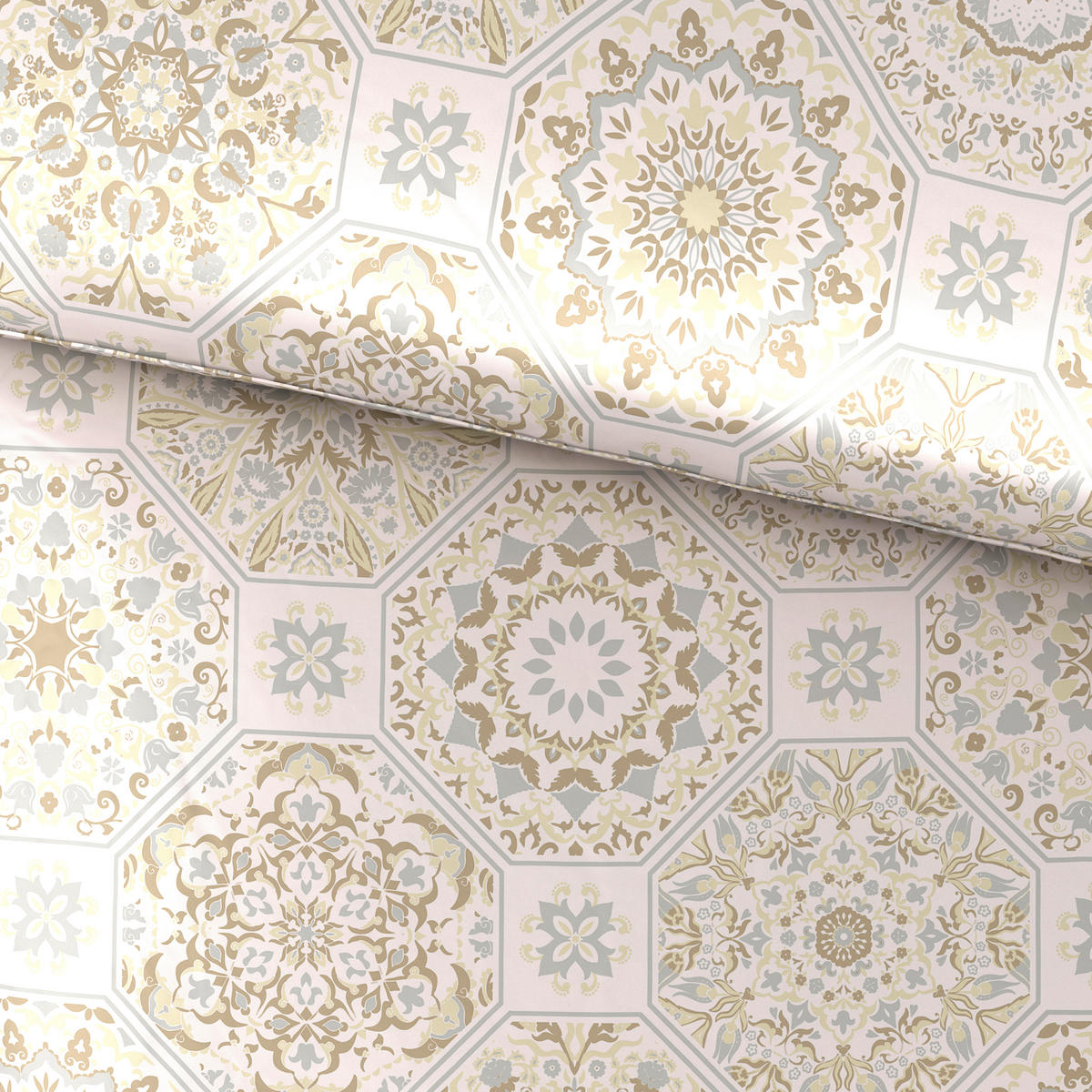 POSTELJINA TIGRIS 140/200 cm saten siva, bež  - siva/bež, Konvencionalno, tekstil (140/200cm) - Esposa