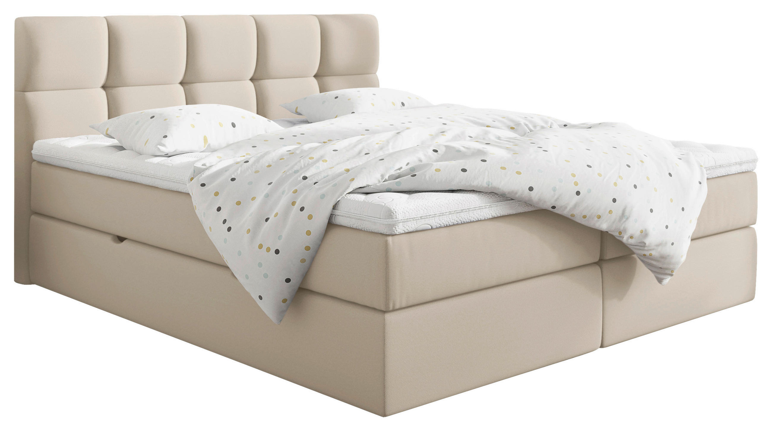 BOX KREVET    200/220 cm  - crna/krem, Lifestyle, drvni materijal/tekstil (200/220cm) - Livetastic