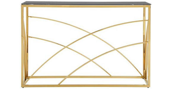 KONSOLENTISCH Schwarz, Goldfarben - Goldfarben/Schwarz, Trend, Glas/Metall (120/40/78cm) - Xora
