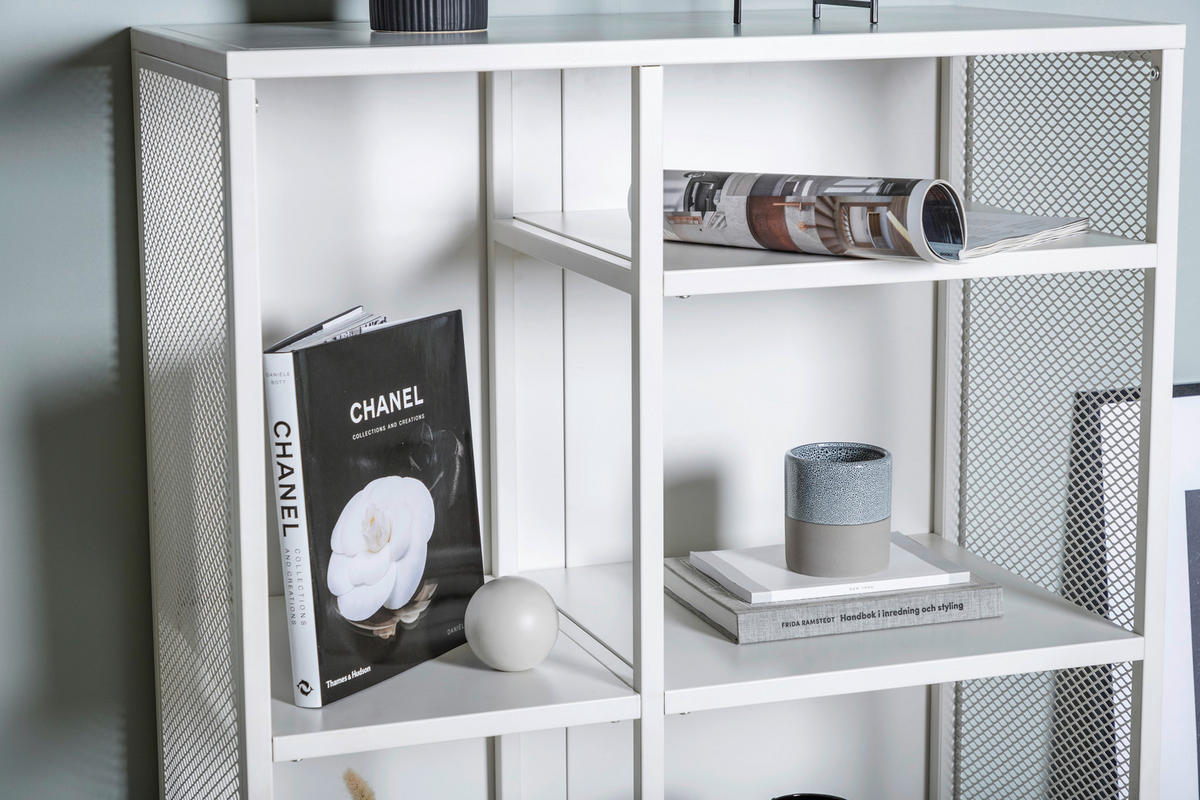 BÜCHERWAND Weiß  - Weiß, Design, Metall (80/110/40cm) - Livetastic