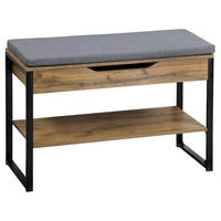 ELŐSZOBAPAD 70/48/30 cm  - fekete/vad tölgy, Basics, természetes anyagok/fém (70/48/30cm)