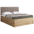 BETT 140/200 cm  in Eiche Artisan  - Taupe/Eiche Artisan, KONVENTIONELL, Holzwerkstoff/Textil (140/200cm) - Carryhome