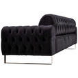 3-SITZER-SOFA  in Velours Schwarz  - Goldfarben/Schwarz, KONVENTIONELL, Textil/Metall (264/90/97cm) - Carryhome