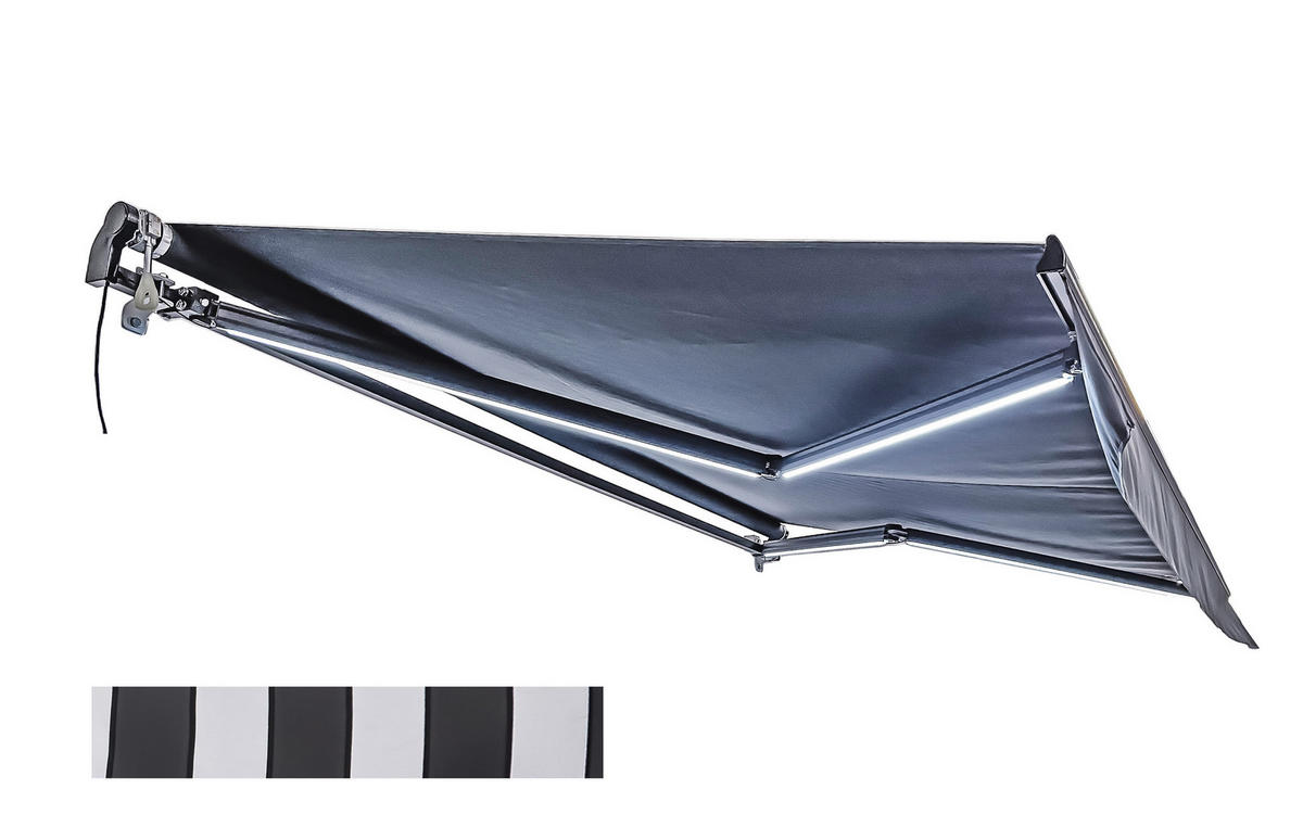 MARKISE - Anthrazit/Hellgrau, MODERN, Kunststoff/Metall (300/20/495cm) - Gardenson